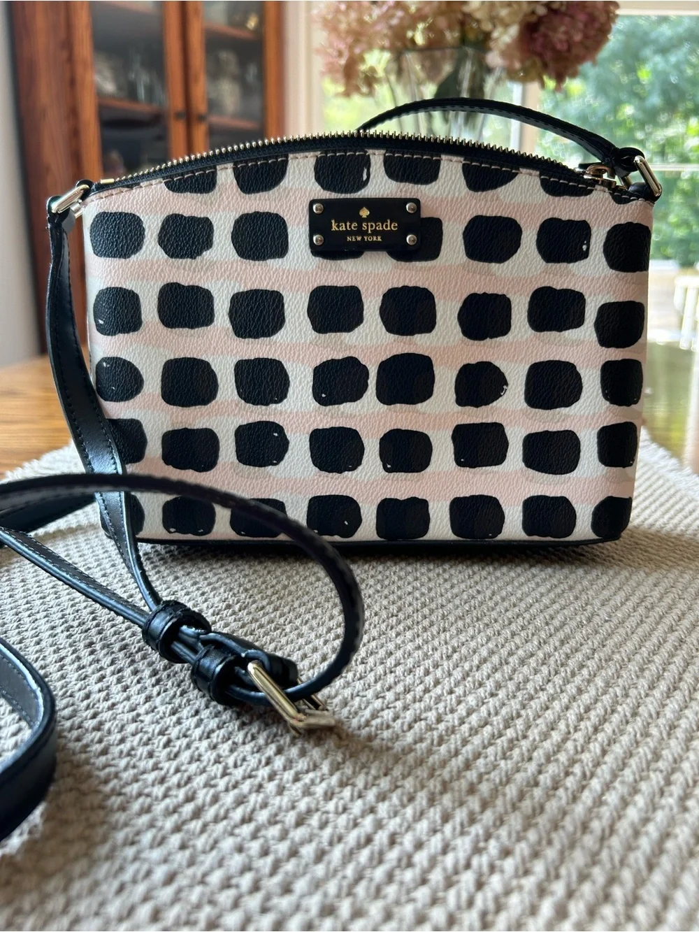 kate spade Black & Pink Graphic Dot Crossbody Bag